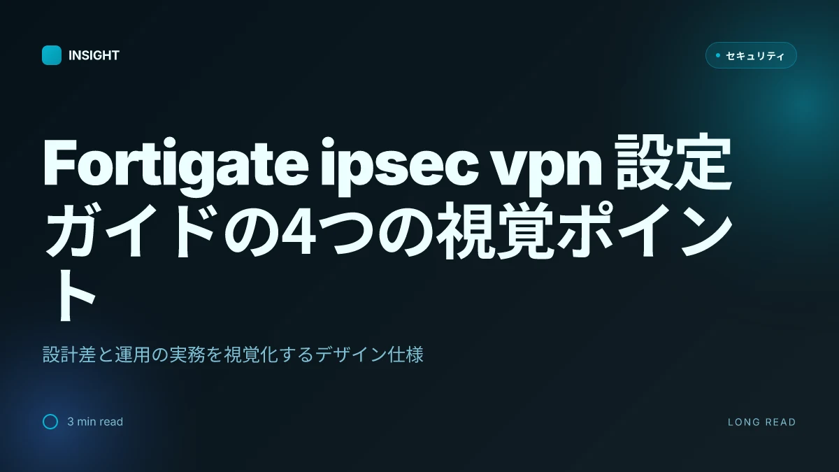 Fortigate ipsec vpn 設定ガイド:サイト間・リモートアクセス構築からトラブルシューティングまで徹底解説
